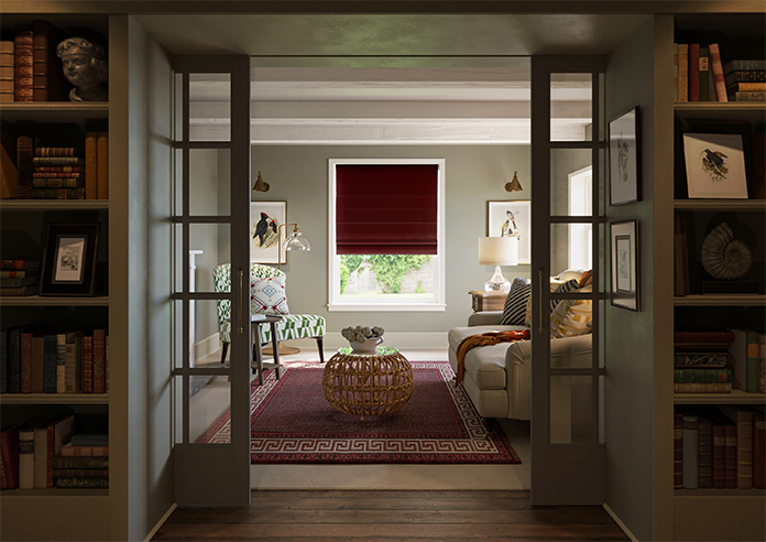 Ultra Luxe Velvet, Merlot - Motorised Roman Blind - Image 8